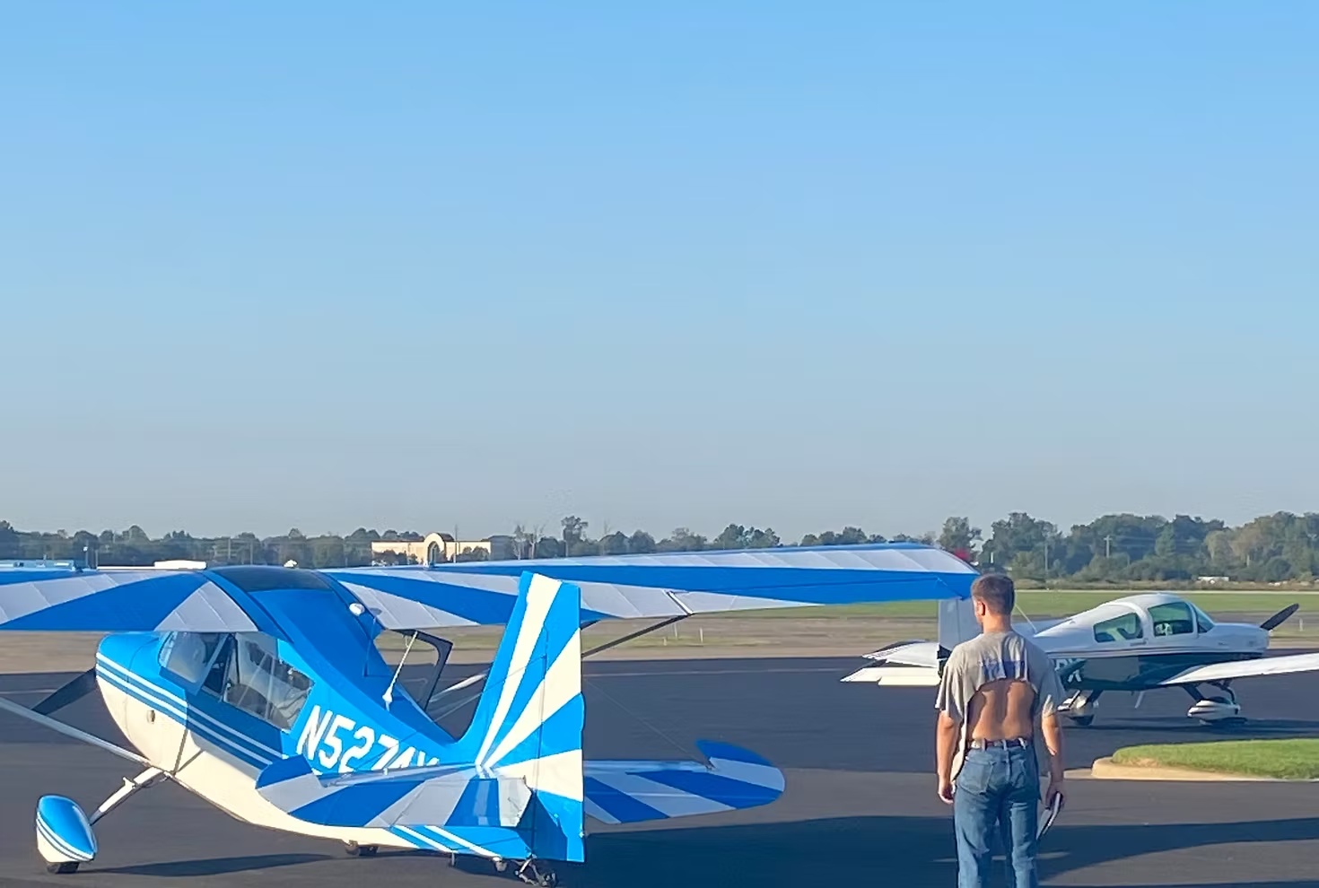 Aircraft on the ramp near the Stallings facility